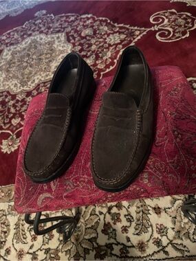 Tod's Dark Brown Suede Penny Loafers